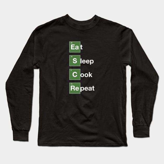 Eat Sleep Cook Repeat Long Sleeve T-Shirt by AliceTWD